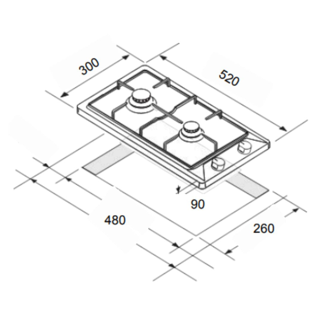 Euro 30cm Stainless Steel Gas Cooktop ECT30GX