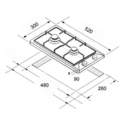 Euro 30cm Stainless Steel Gas Cooktop ECT30GX