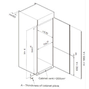 Euro 403L Bottom Mount Integrated Refrigerator E403IFBM