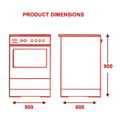 Euro 50cm White Electric Freestanding Oven EV500EWH