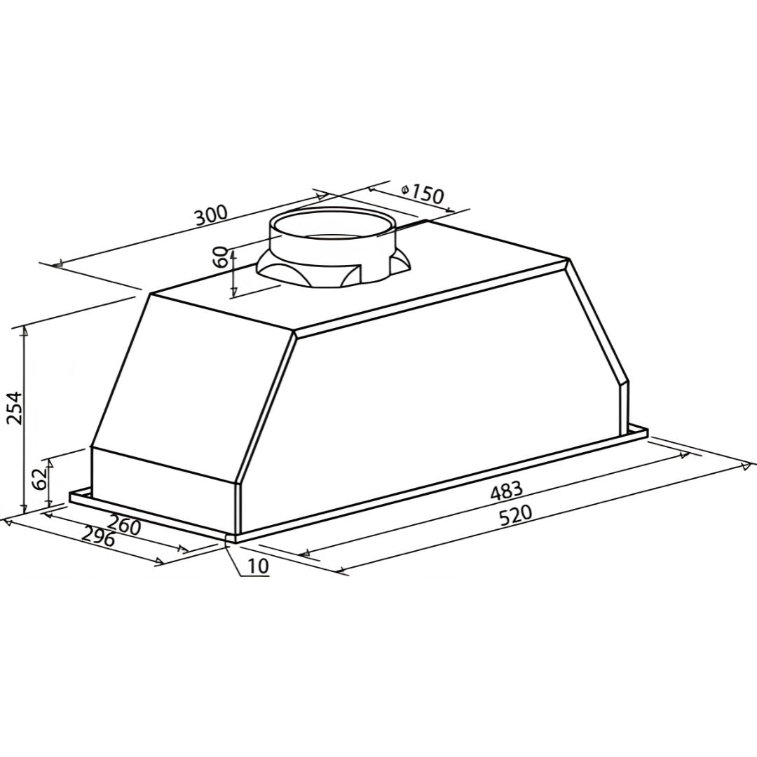 Euro 52cm Undermount Rangehood EP52UMBK3