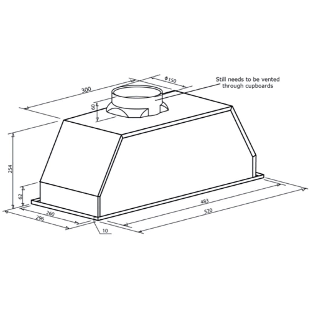 Euro 52cm Undermount Rangehood EP52UMS2