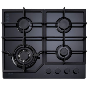 Euro 60cm Black Glass Gas Cooktop ECT600GBK2