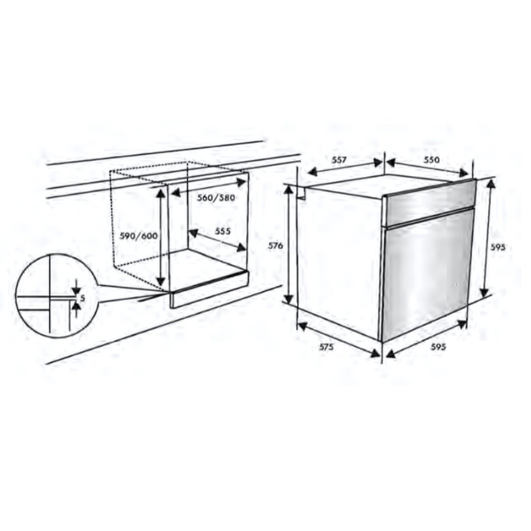 Euro 60cm Multi Function Oven EO605VBK