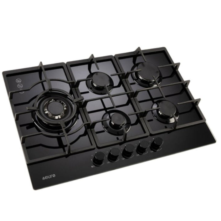 Euro 70cm Gas on Glass Cooktop ECT750GBK2