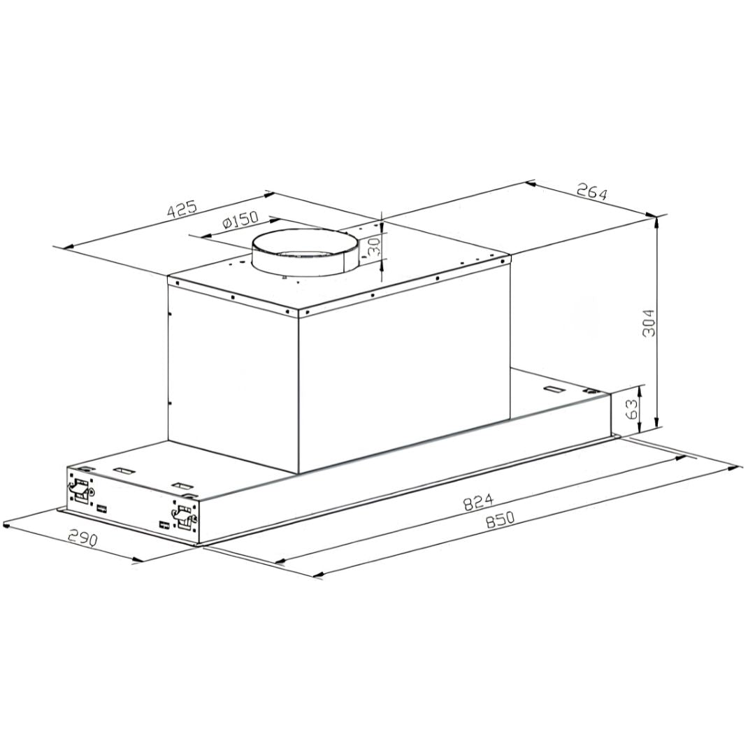 Euro 85cm Undermount Rangehood ERH85UMS