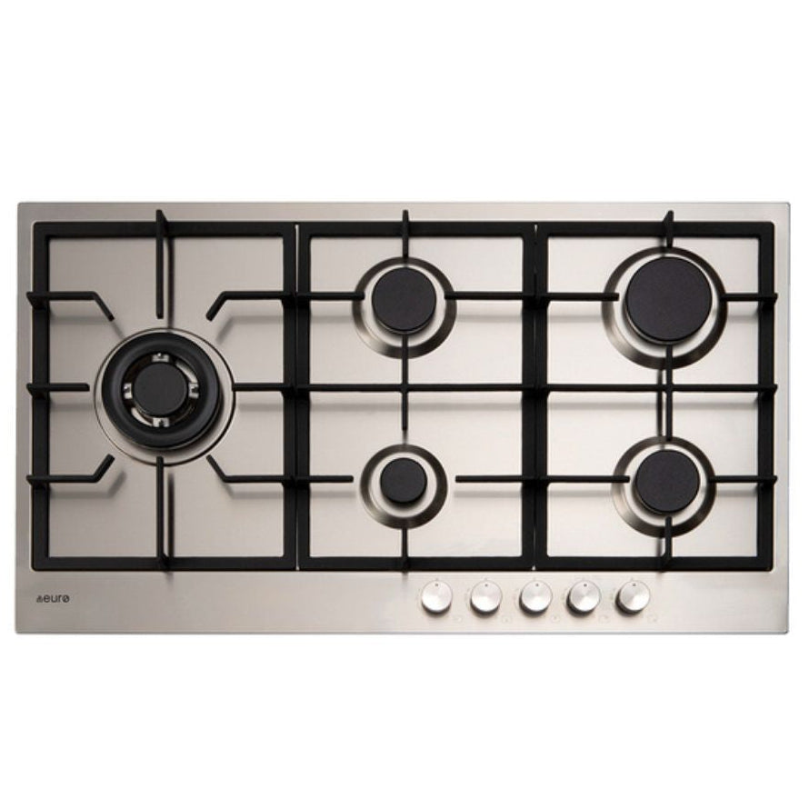 Euro 90cm Stainless Gas Slim Line Cooktop E90CTWX