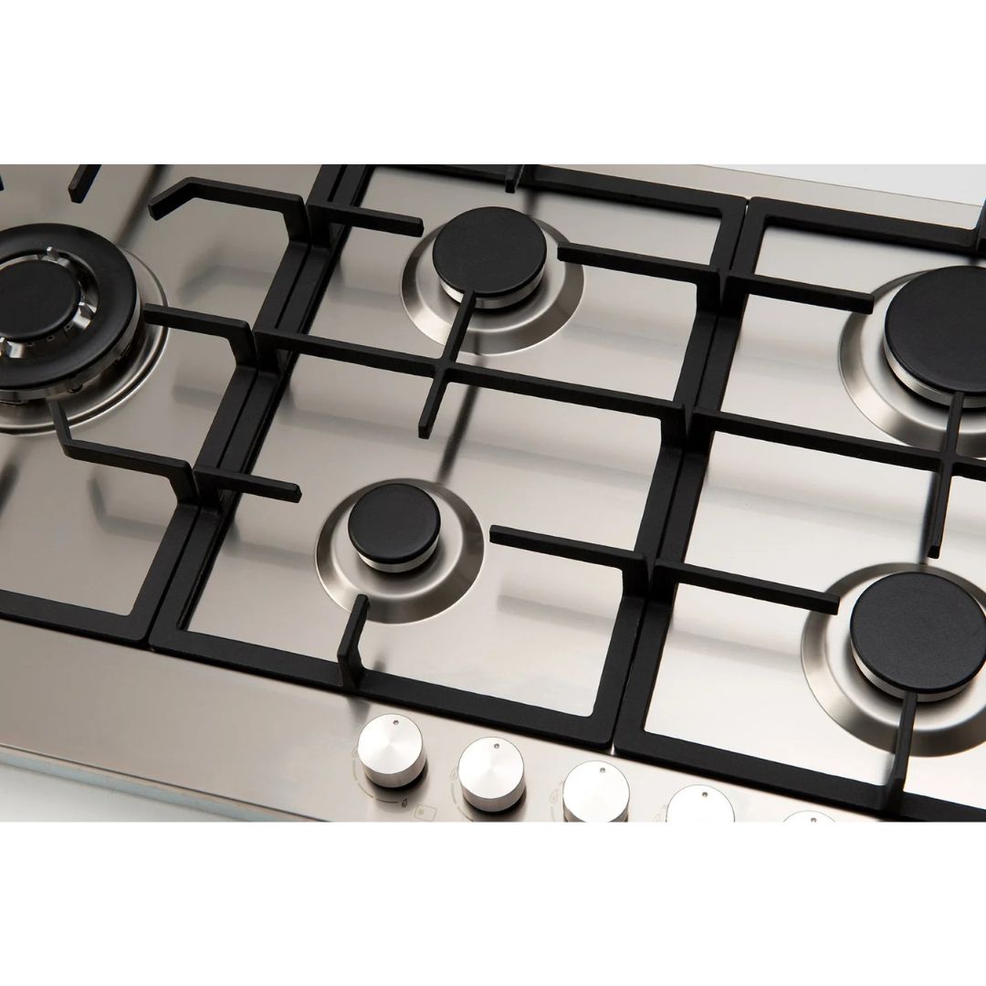 Euro 90cm Stainless Gas Slim Line Cooktop E90CTWX