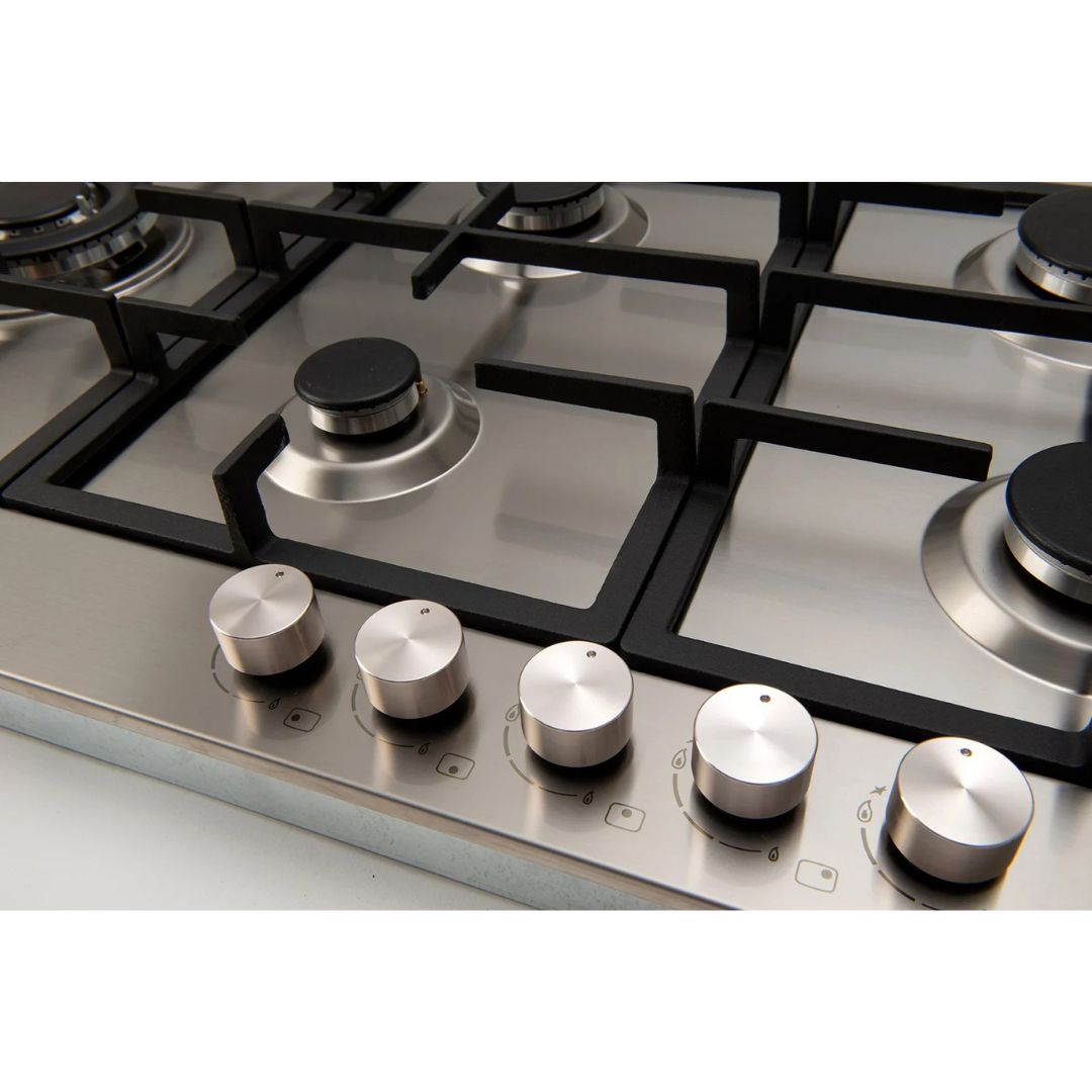 Euro 90cm Stainless Gas Slim Line Cooktop E90CTWX