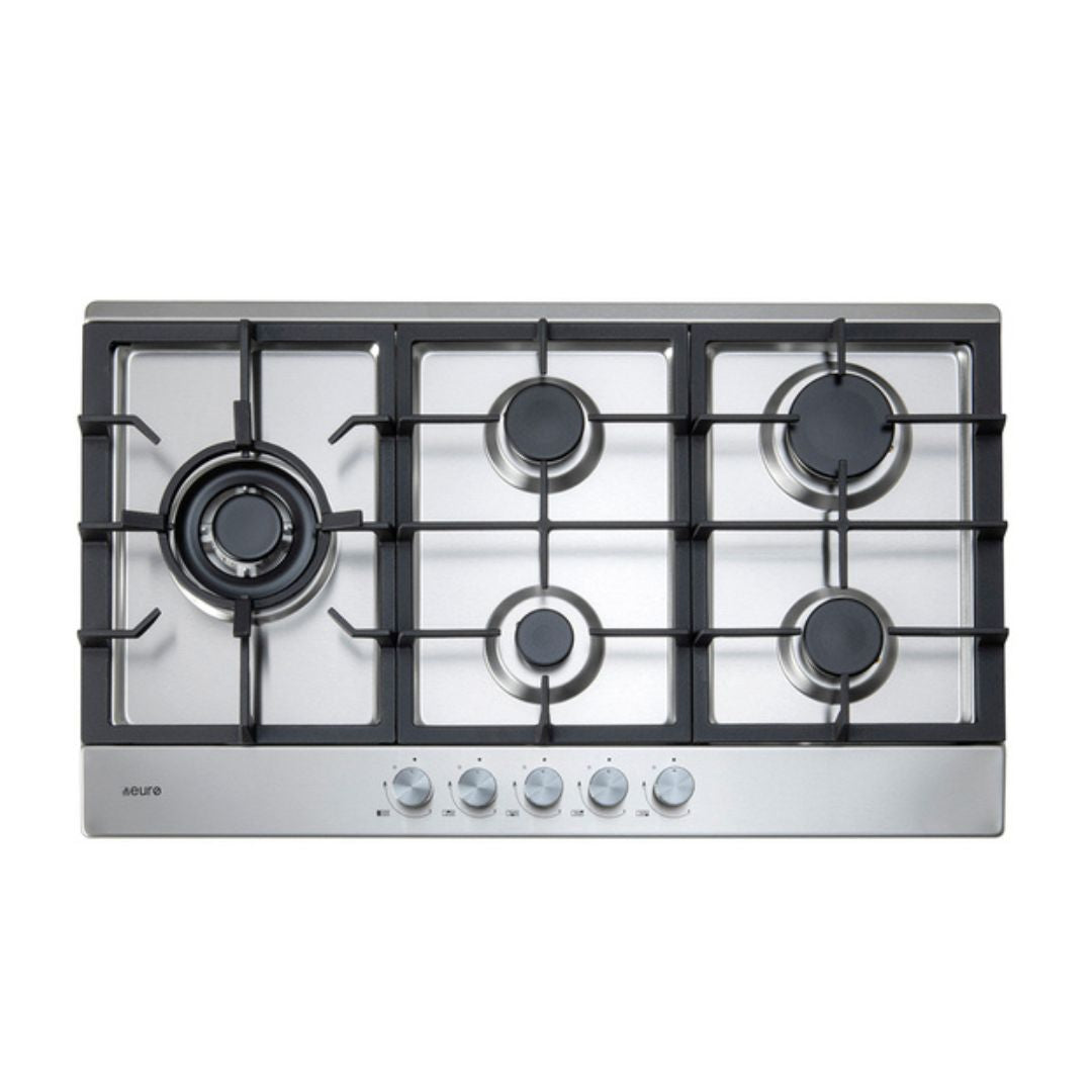 Euro 90cm Stainless Gas Cooktop ECT90G5X