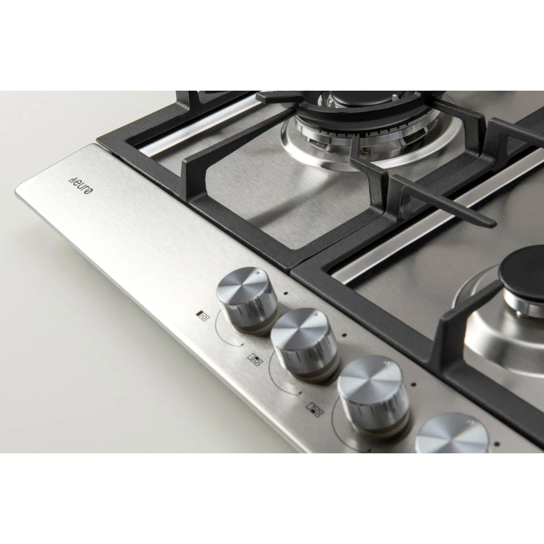 Euro 90cm Stainless Gas Cooktop ECT90G5X