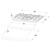 Euro 90cm Stainless Gas Cooktop ECT90G5X