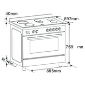 Euro 90cm Electric Freestanding Oven EV900EESX