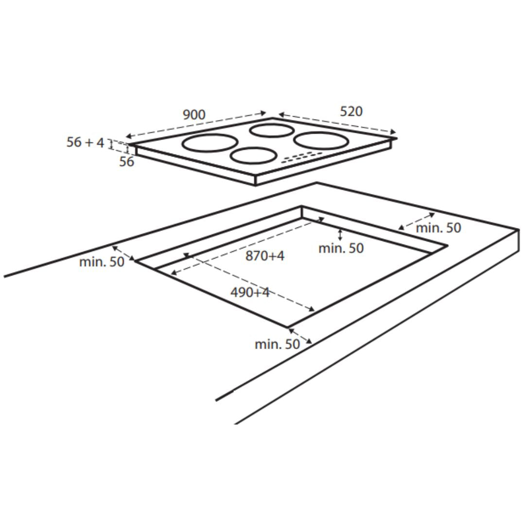 Euro 90cm Induction Cooktop ECT90ICB2