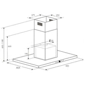 Euro 90cm Island Canopy Rangehood EIC90BGR