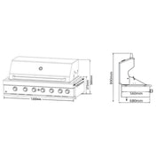 Euro 6 Burner Black Built-In BBQ EAL1200RBQBL
