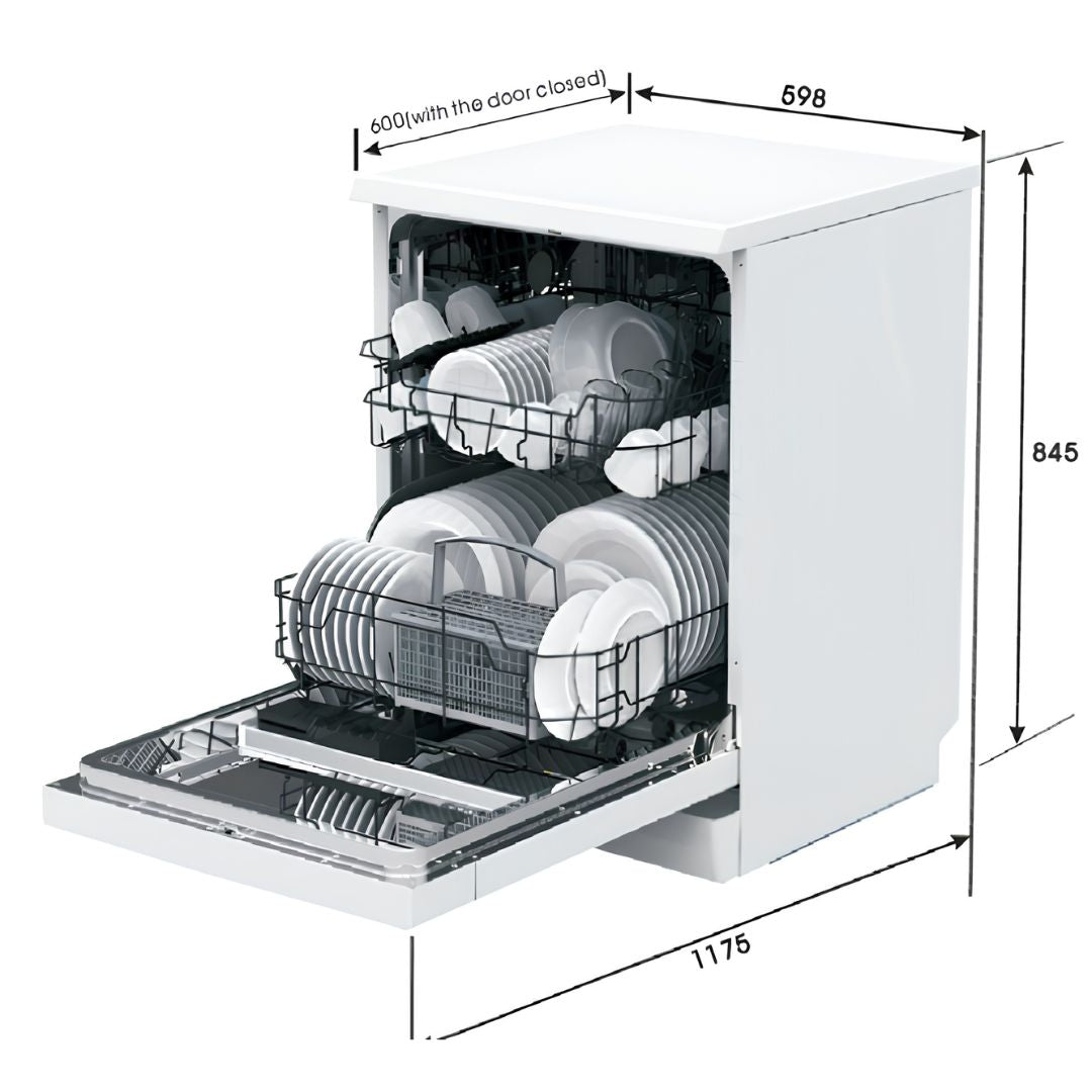 Euro Black Freestanding Dishwasher EDW6014BK