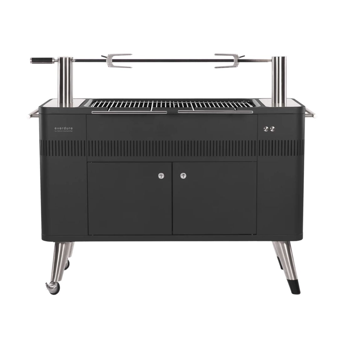 Everdure HUB Charcoal Outdoor BBQ with Rotisserie HBCE2BB