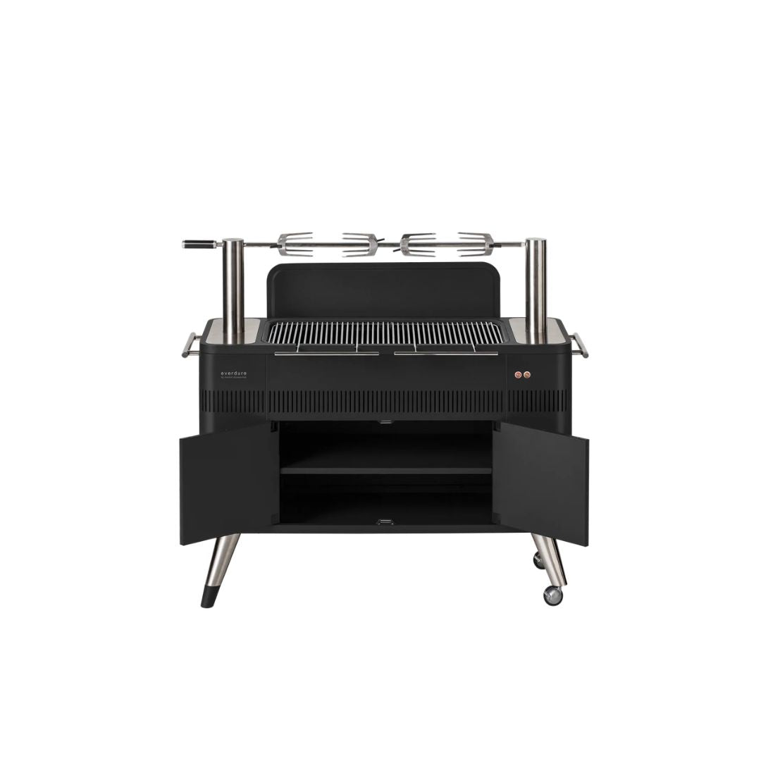 Everdure HUB Charcoal Outdoor BBQ with Rotisserie HBCE2BB