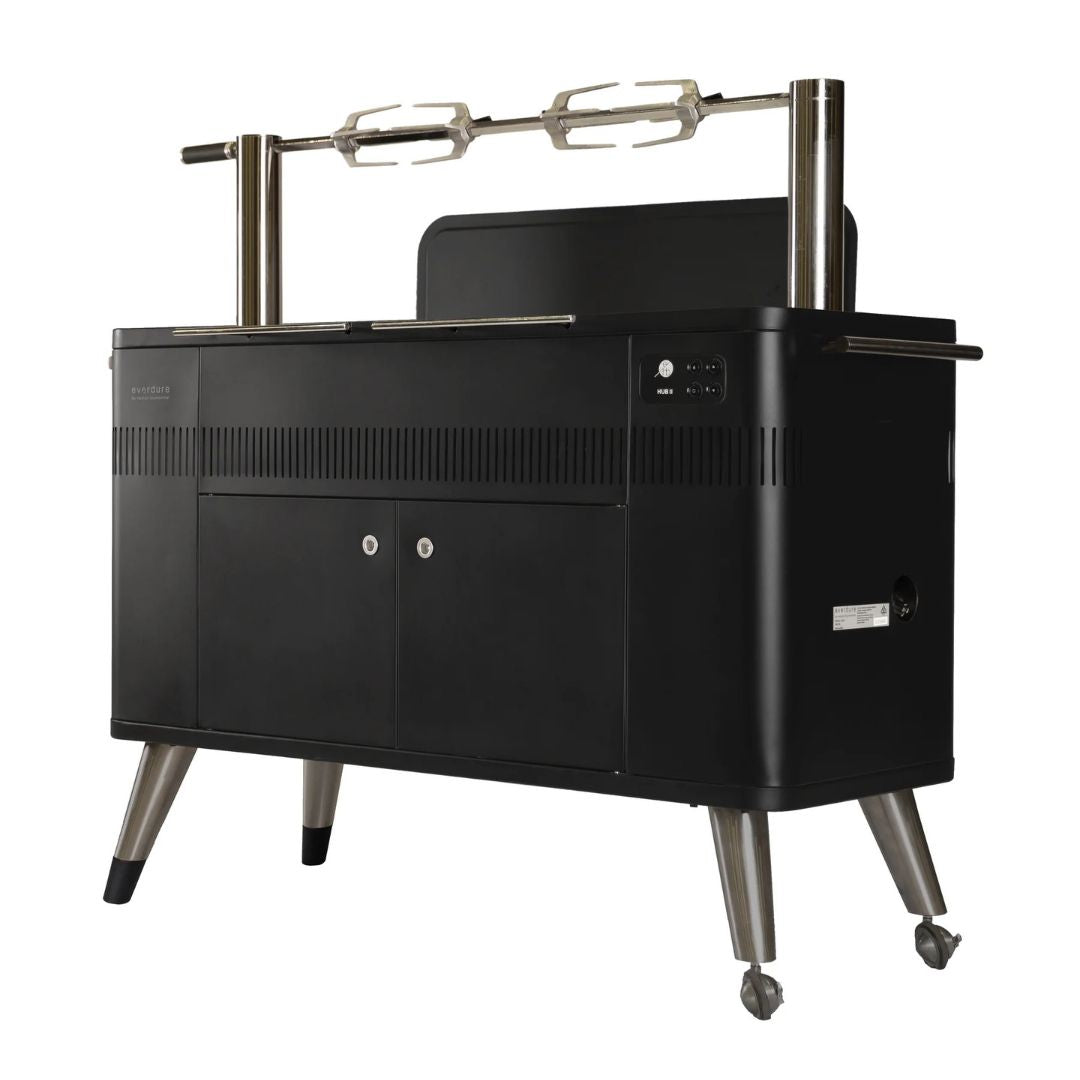 Everdure HUB II Charcoal Outdoor BBQ with Rotisserie HBCE3B