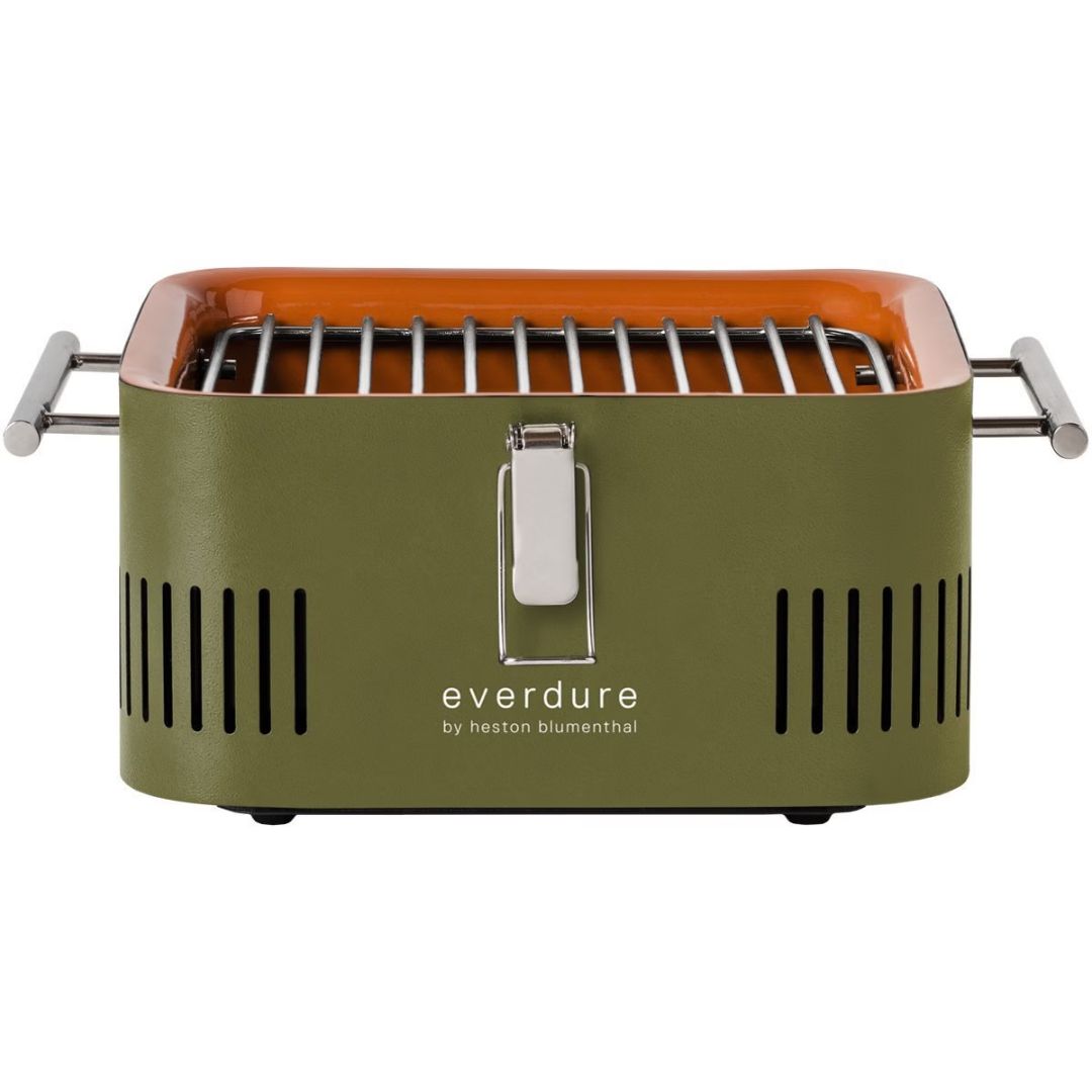 Everdure Khaki Portable Cube Charcoal Outdoor BBQ HBCUBEK