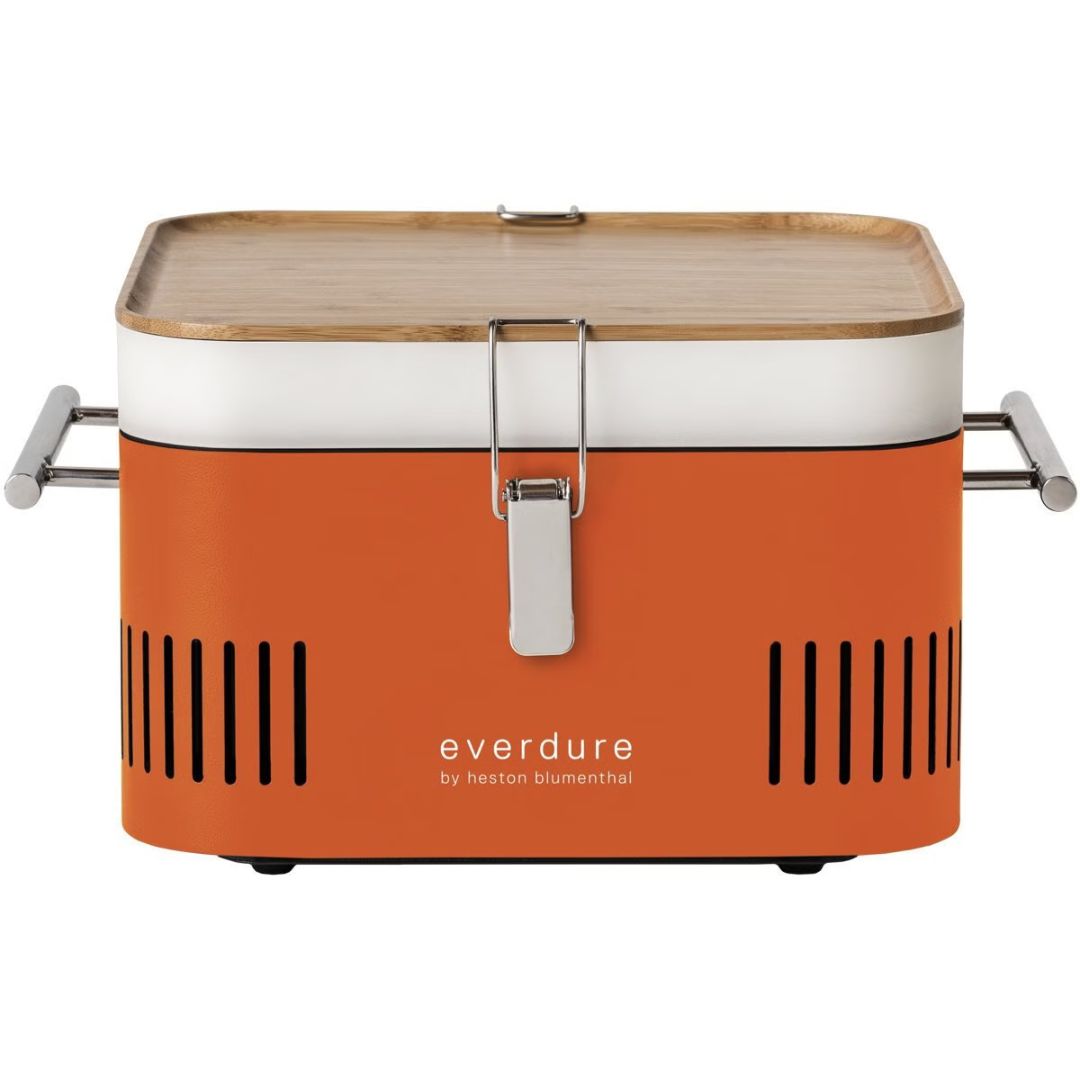 Everdure Orange Portable Cube Charcoal Outdoor BBQ HBCUBEO