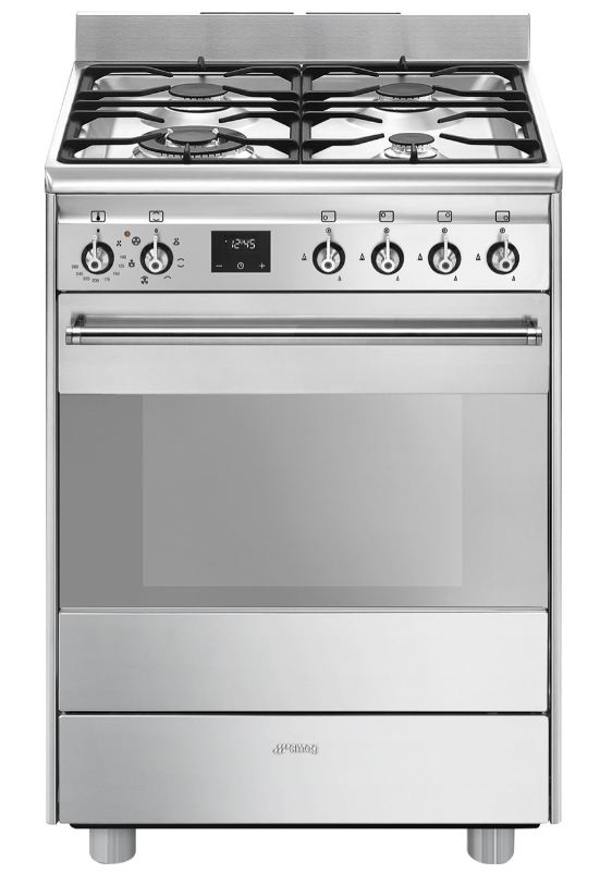 Smeg 60cm Stainless Steel Freestanding Oven FS61XNG8-1 - Factory Seconds Discount