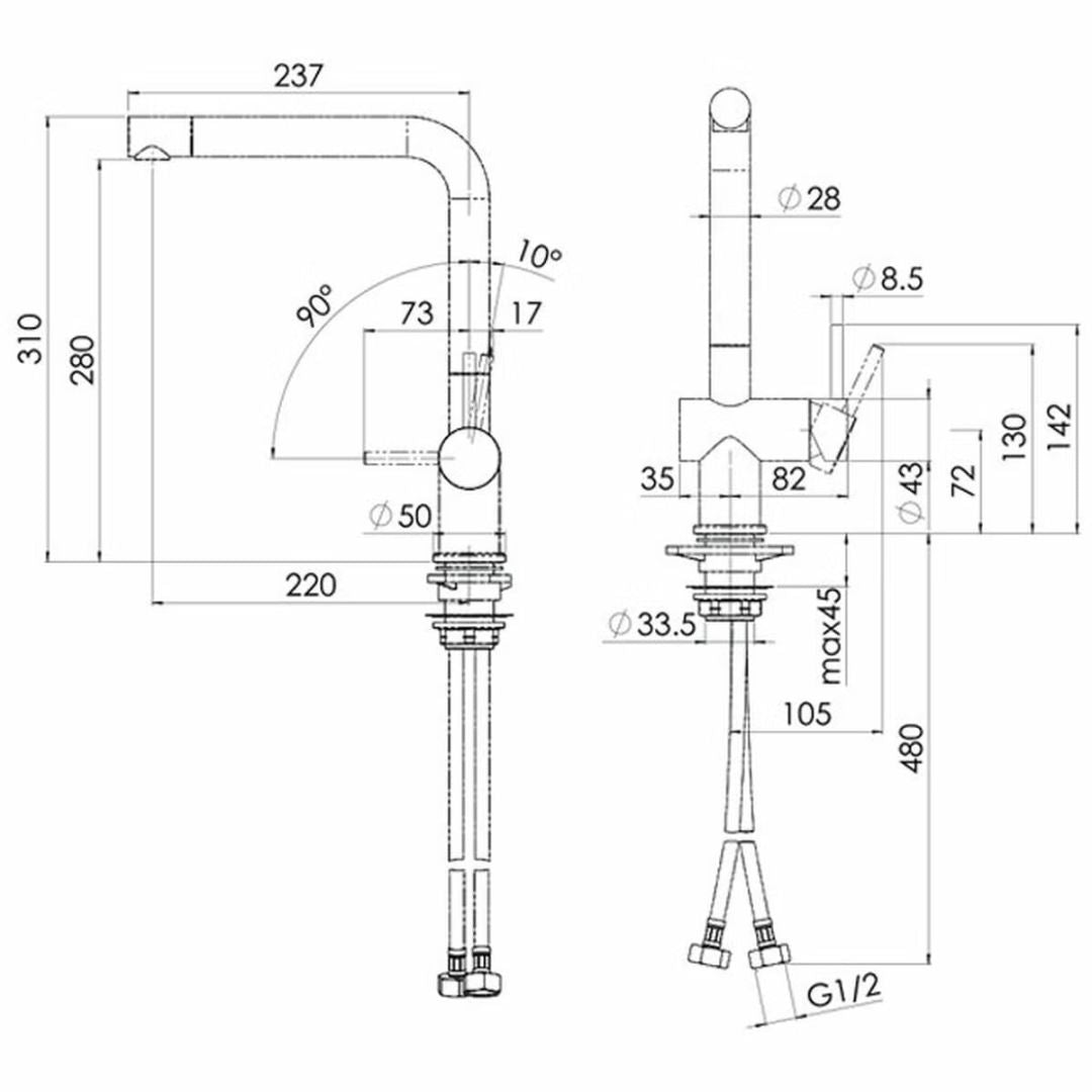 Franke Pull-Out Mixer Tap TA6851MB - Clearance