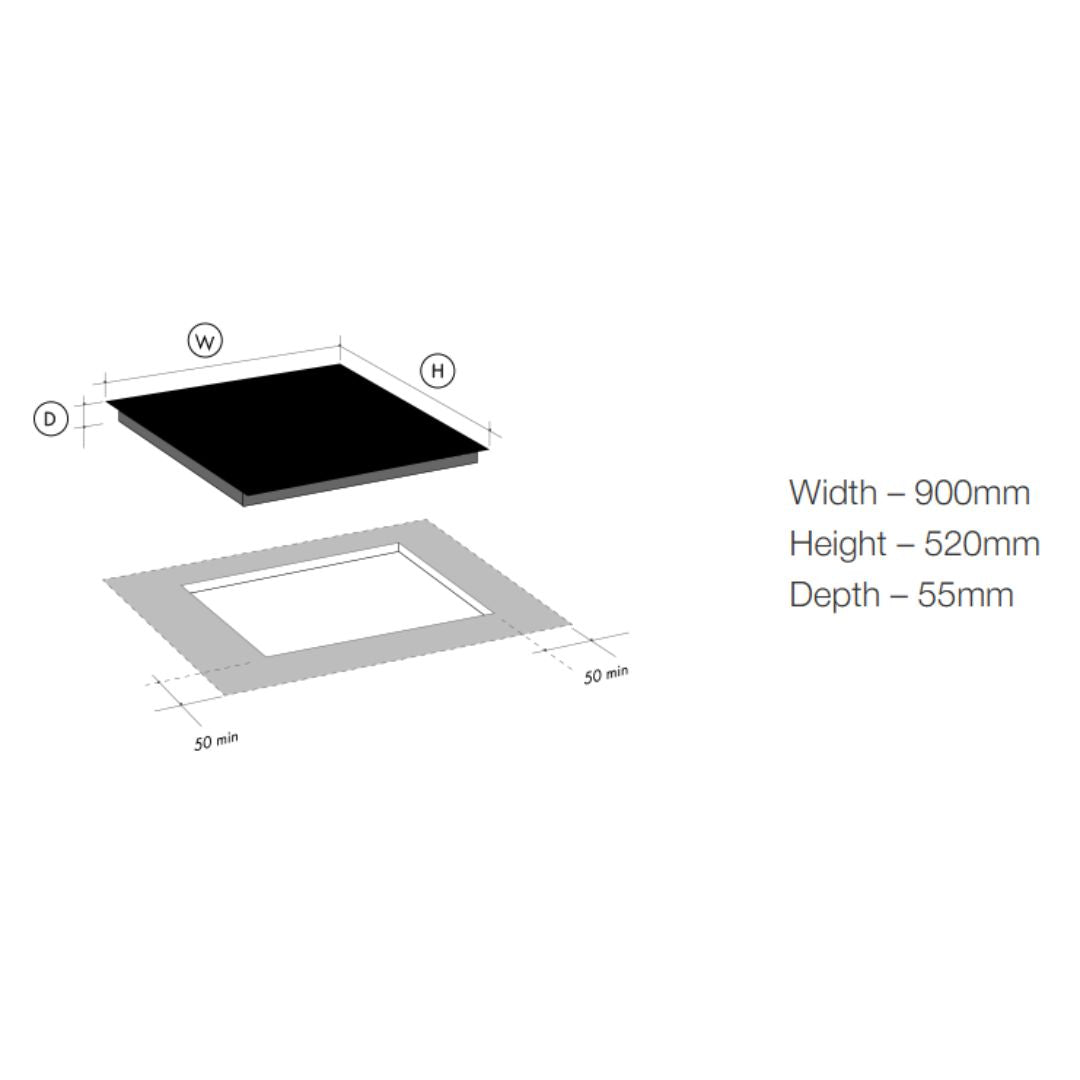 Fulgor 90cm Ceramic Cooktop FCH90