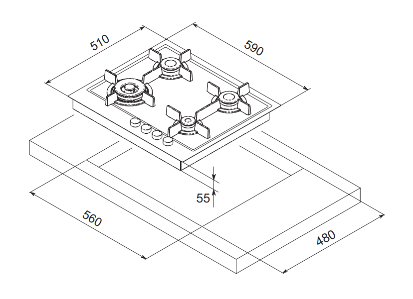 Kleenmaid 60cm Stainless Steel Gas Cooktop GCT6020 Ex Display Discou