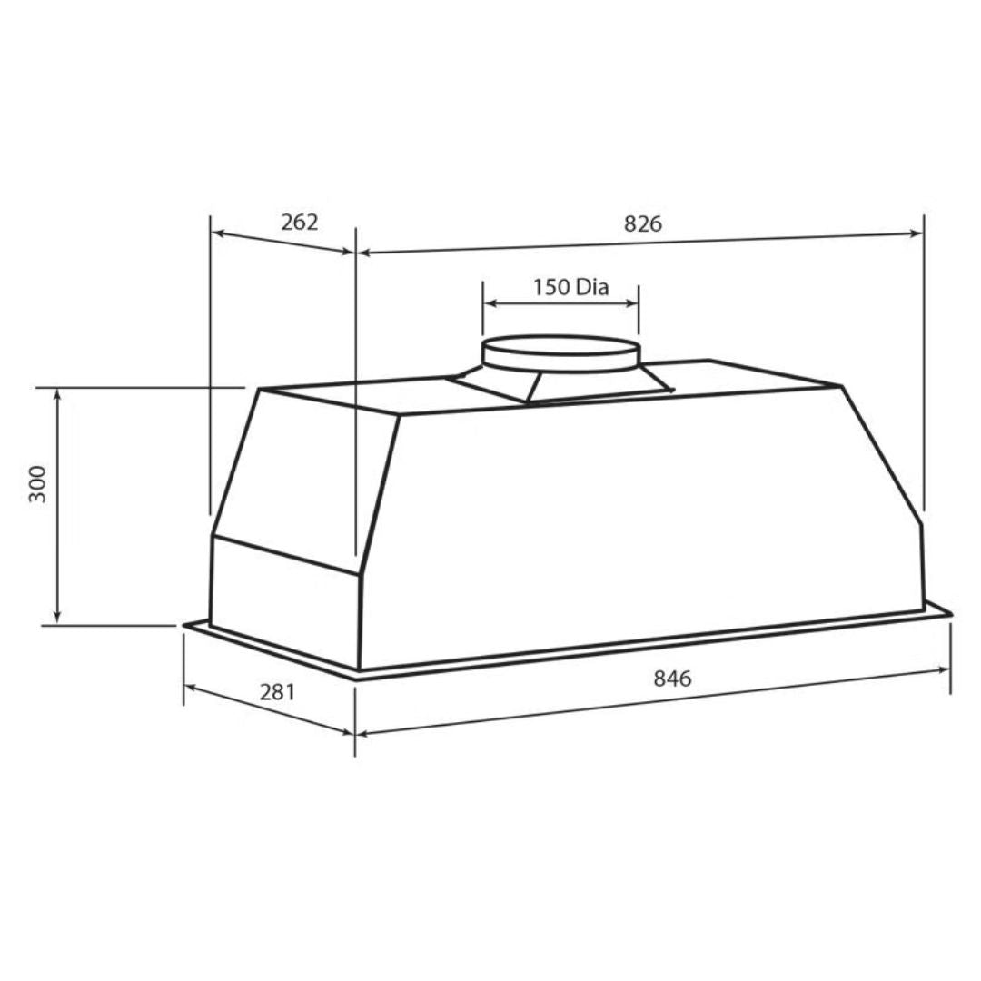 Glem 85cm Stainless Steel Undermount Rangehood CK85UCFN - Ex Display