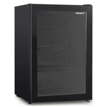 Husky 130L Single Glass Door Indoor Bar Fridge HUS130CNBLK