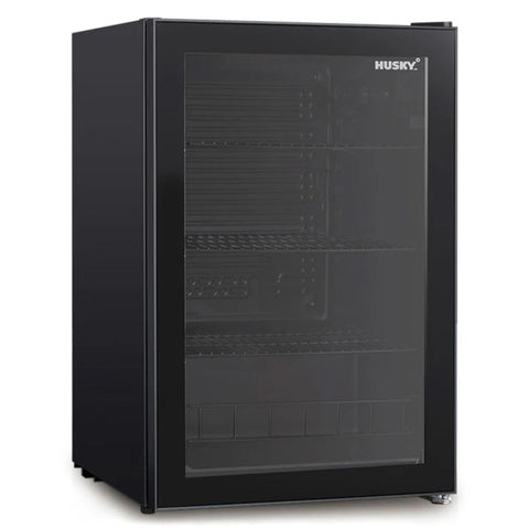 Husky 130L Single Glass Door Indoor Bar Fridge HUS130CNBLK