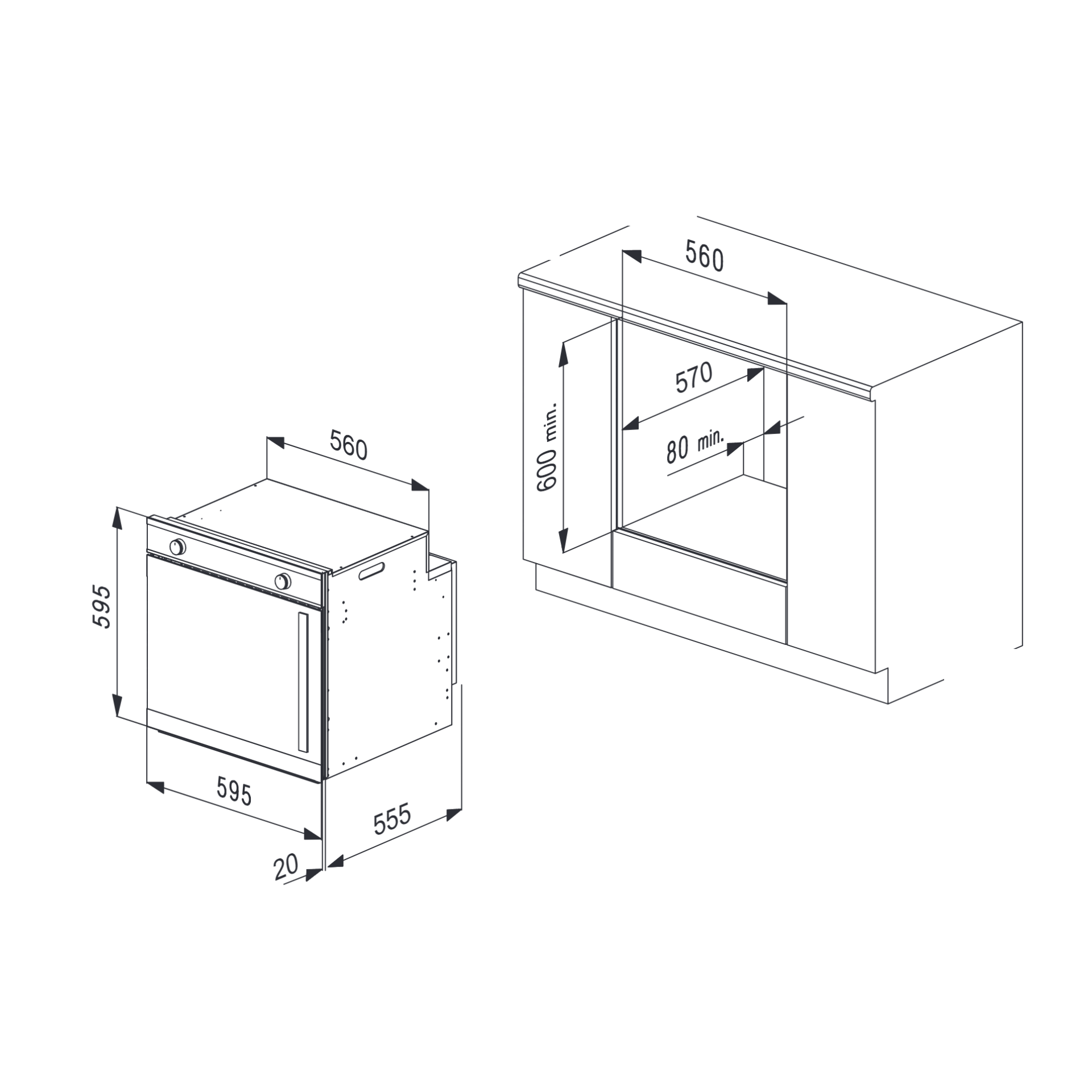 Kleenmaid OMF6031XS dimensions diagram