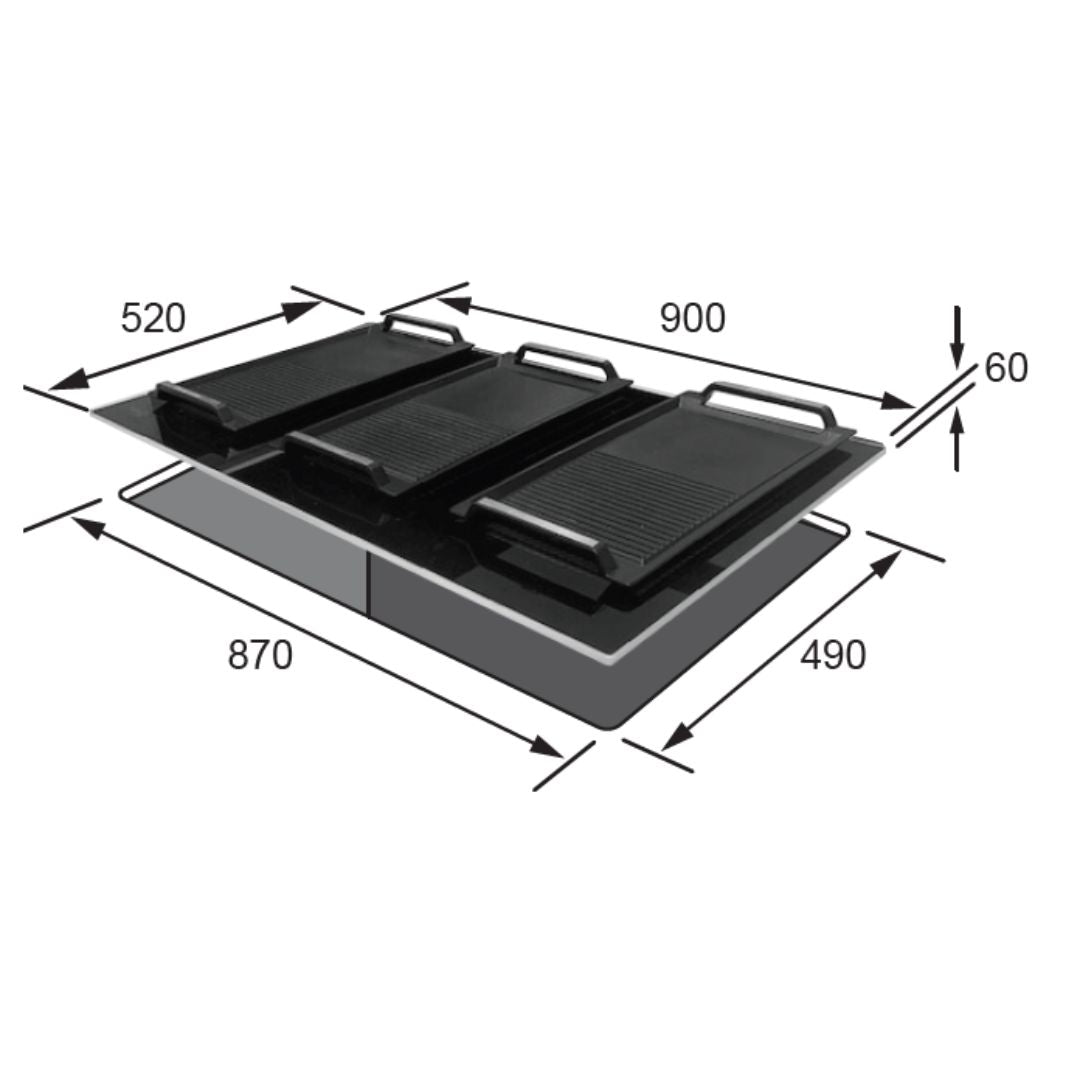 Kleenmaid 90cm iNDUQ Built in Electric Induction BBQ INDUQ9032
