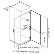 Kleenmaid Integrated Refrigerator with Bottom Mount Freezer CRZ27011