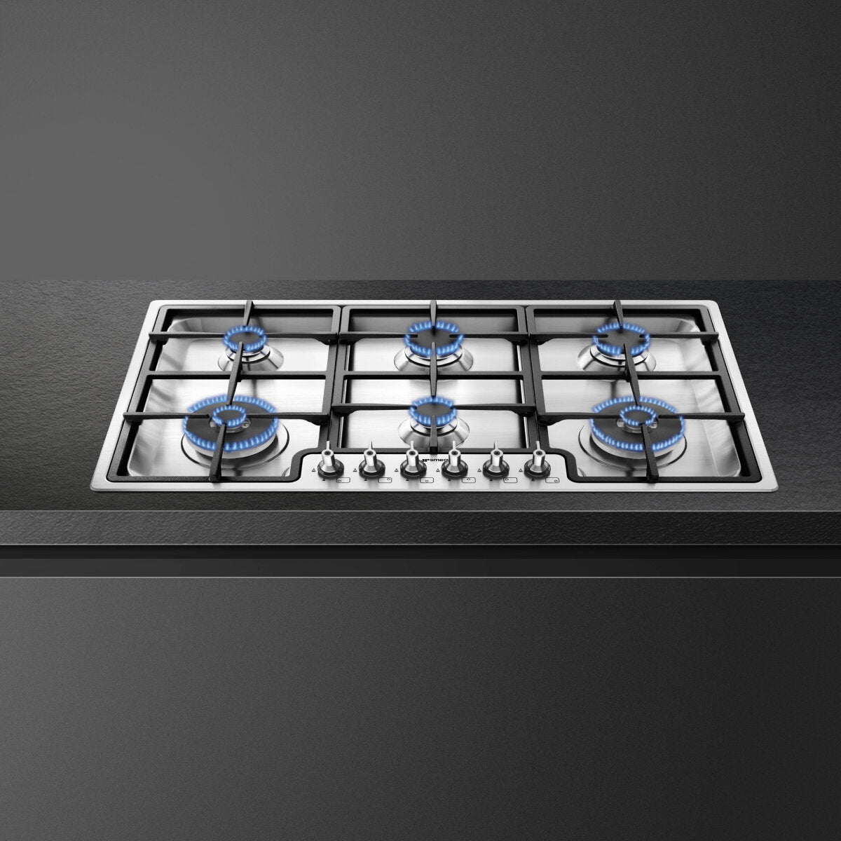 Smeg 90cm Stainless Steel Gas Cooktop PGA962