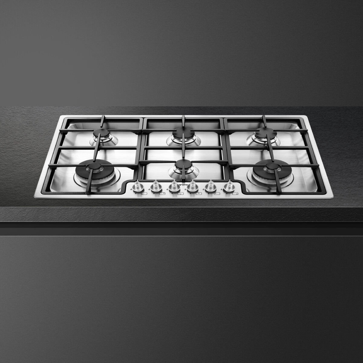 Smeg 90cm Stainless Steel Gas Cooktop PGA962