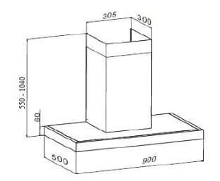Kleenmaid 90cm Canopy Rangehood RHSCK91