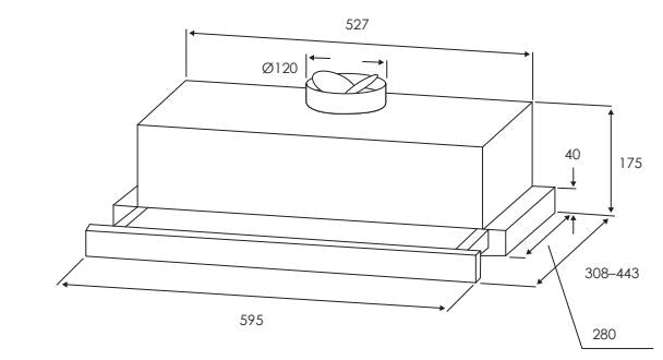Kleenmaid  60cm Slide Out Rangehood  RHSOR61 - Factory Seconds Discount