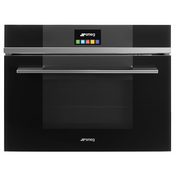 Smeg 60cm Black Linea Compact Speed Microwave Oven SFA4104MCN - Factory Seconds