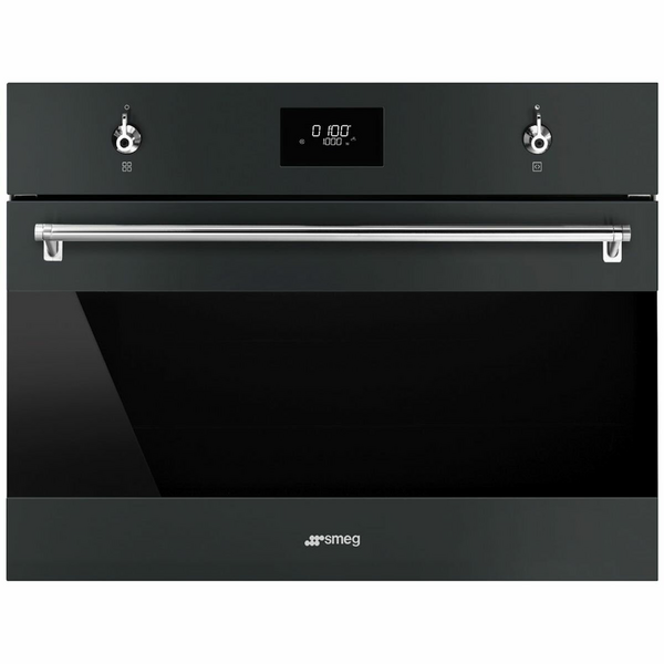 Smeg 60cm Matt Black Classic Compact Speed Oven (Microwave Oven) SFA43