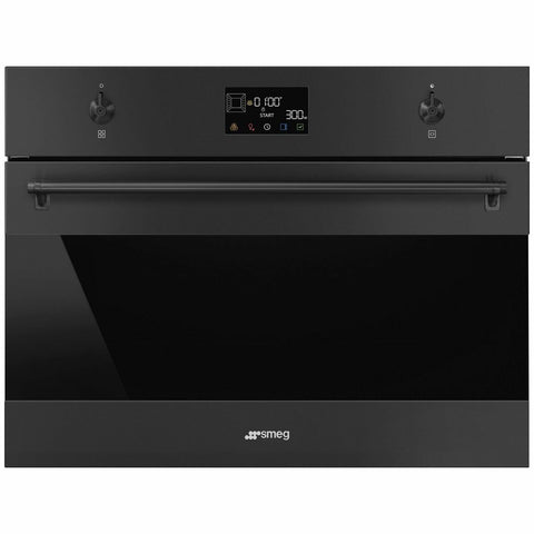 Smeg 60cm Matte Black Classic Compact Speed Microwave Oven SOA4302M1N