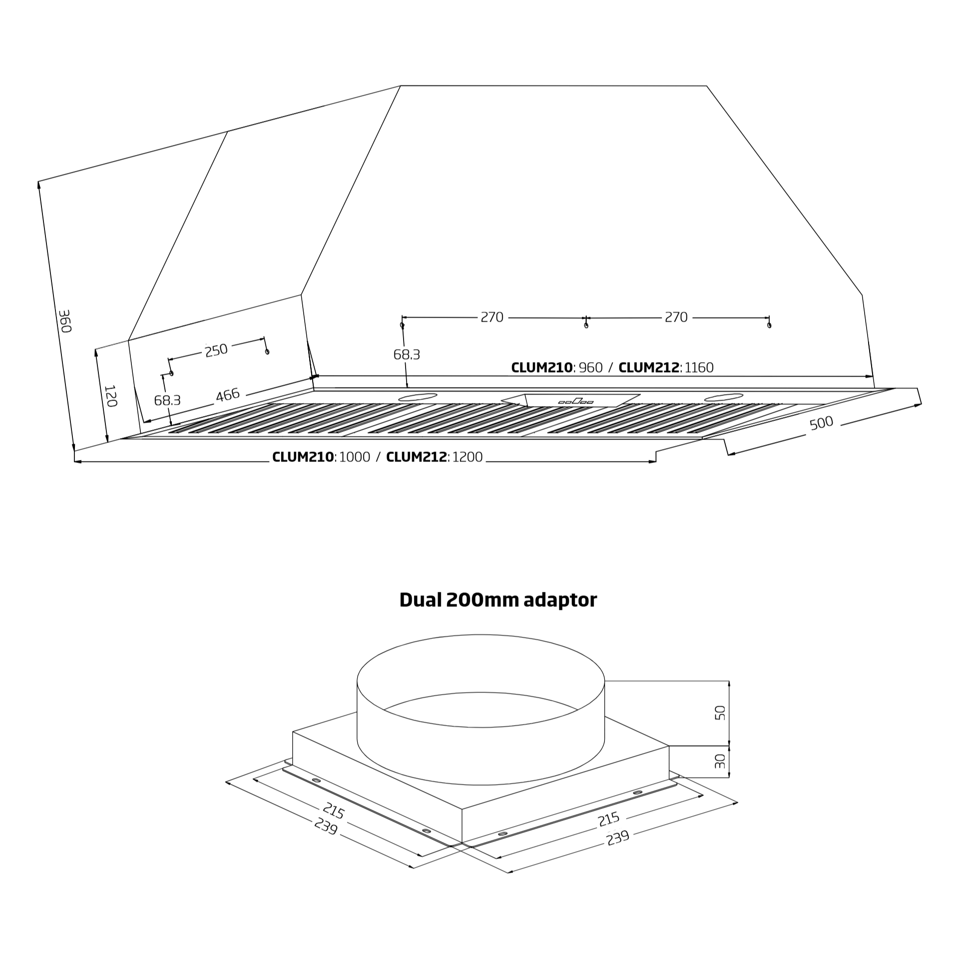 Schweigen CLUM212 dimensions diagram