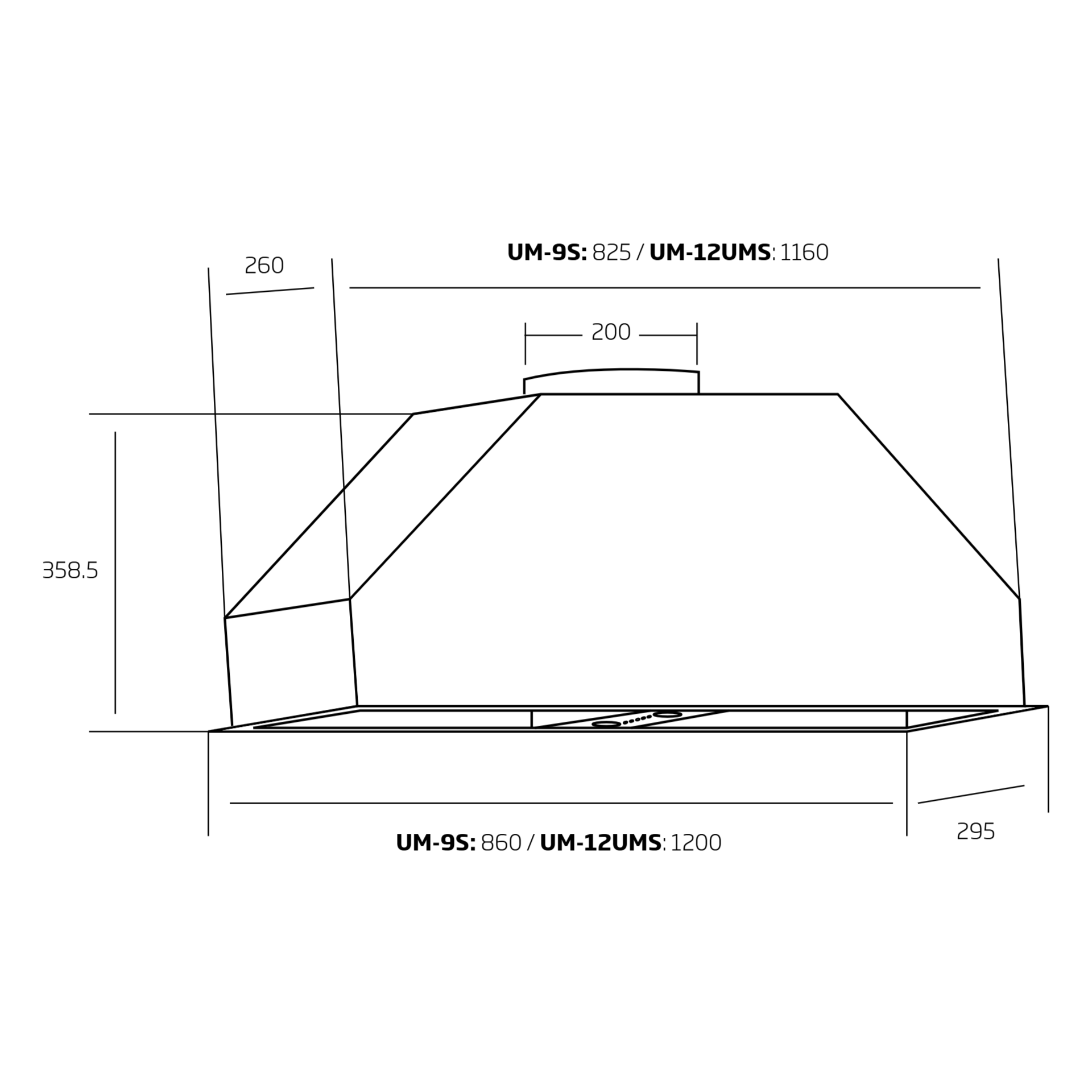 Schweigen UM-9SP dimensions diagram