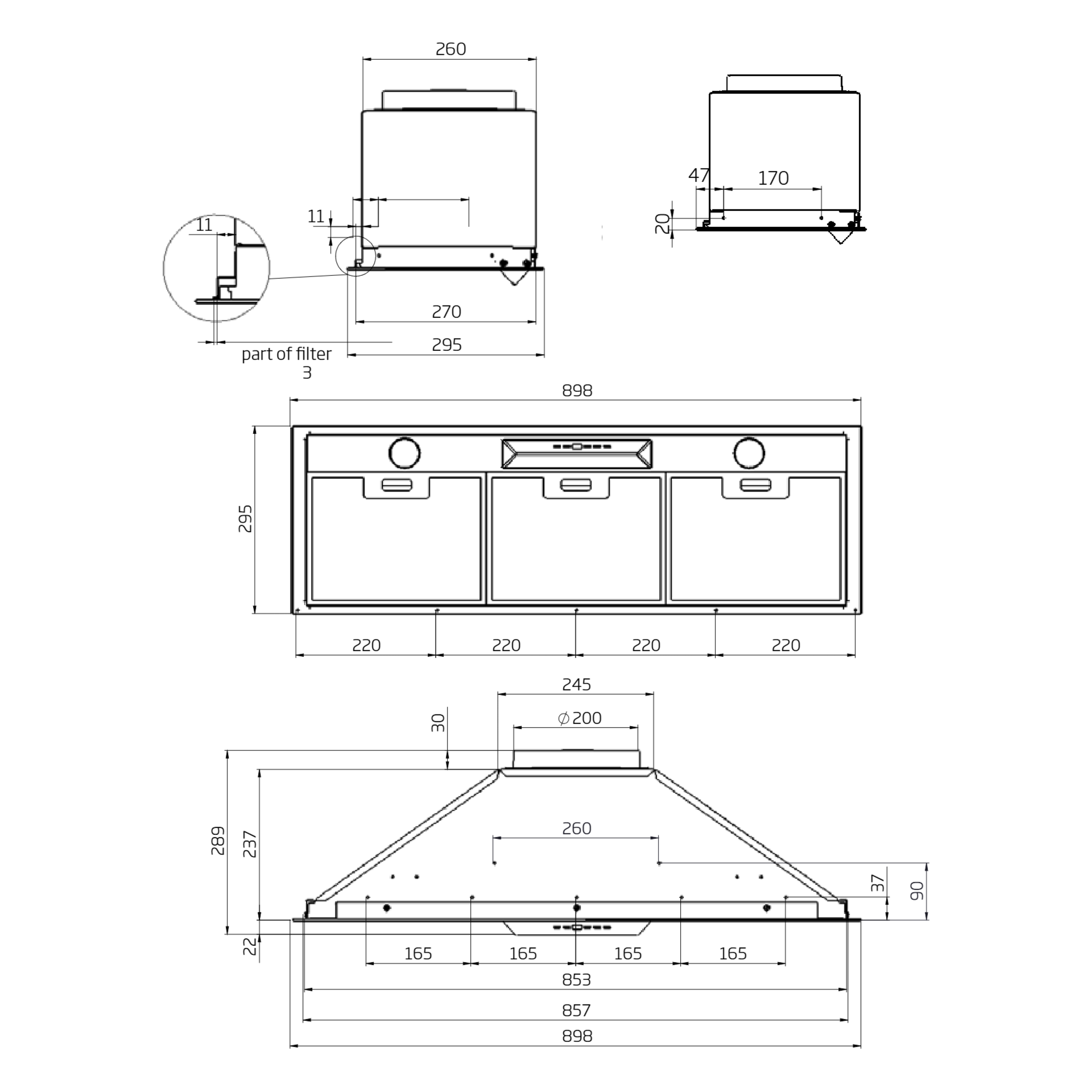 Schweigen UM1170-9SE dimensions diagram