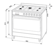 Baumatic 90cm Freestanding Dual Fuel Stainless Steel Oven BAF90EG-2 - Ex Display