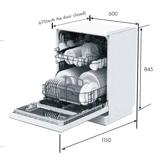 Euro Stainless Steel Freestanding Dishwasher EDW12PSS