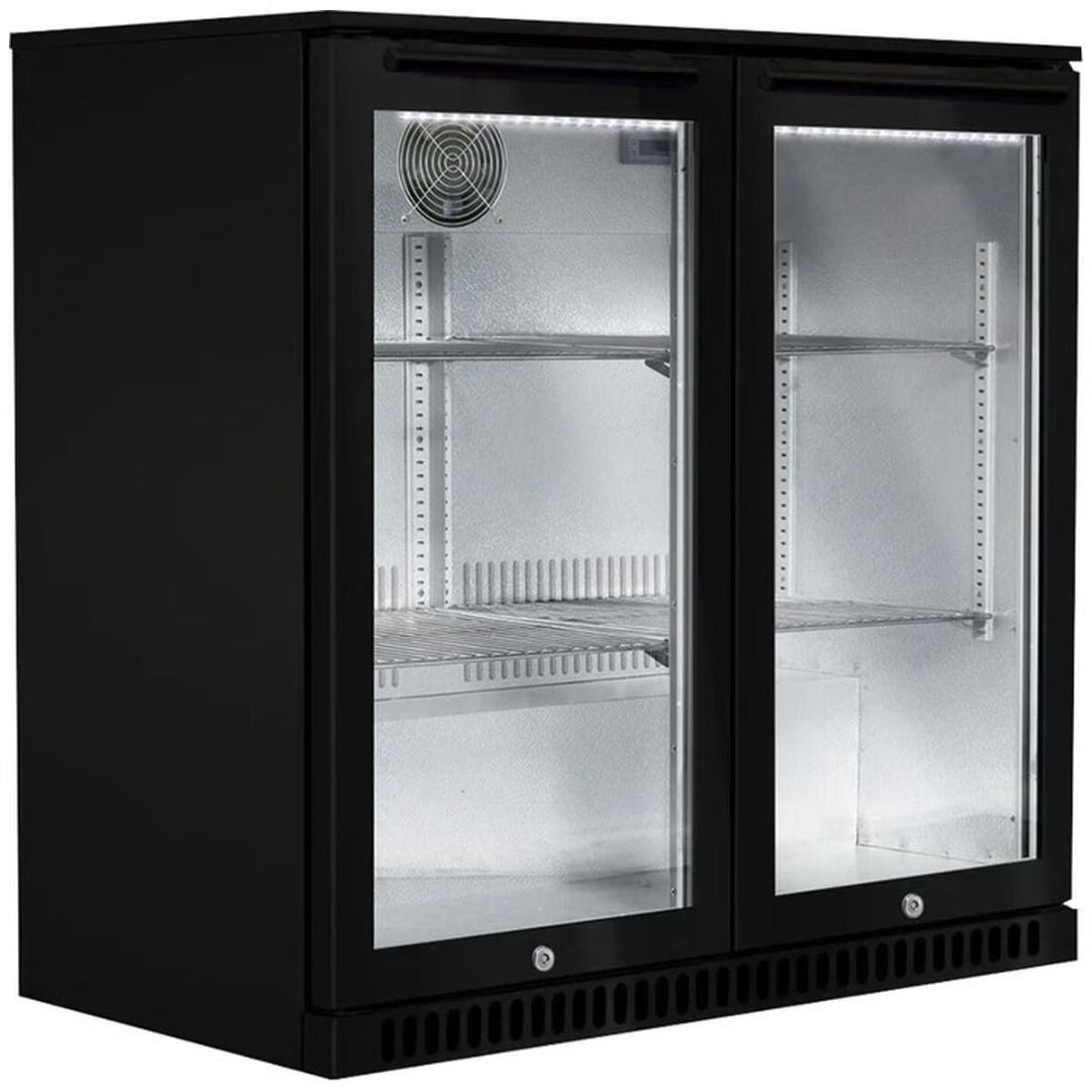 Smart 190L Heat Glass Alfresco Double Door Drinks Chiller SMA2840BLK