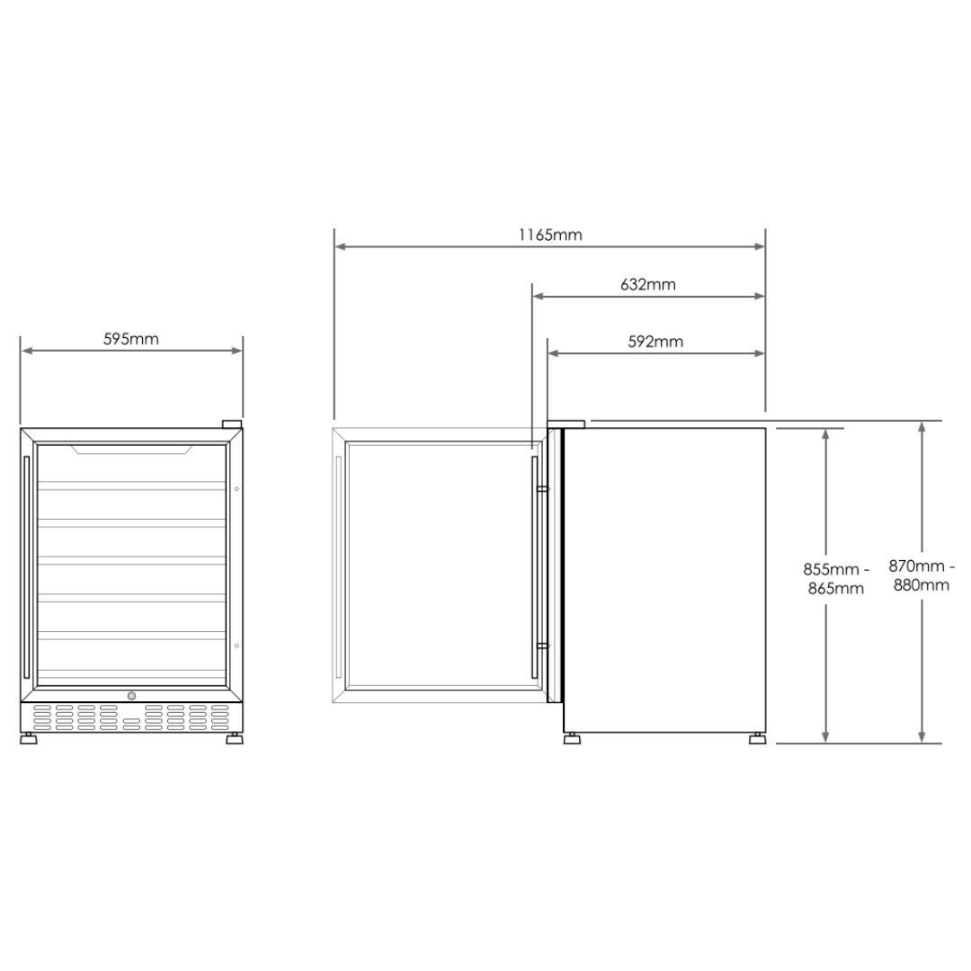 Smart 46 Bottle Dual Zone Wine Fridge SMAWC54DN - Clearance